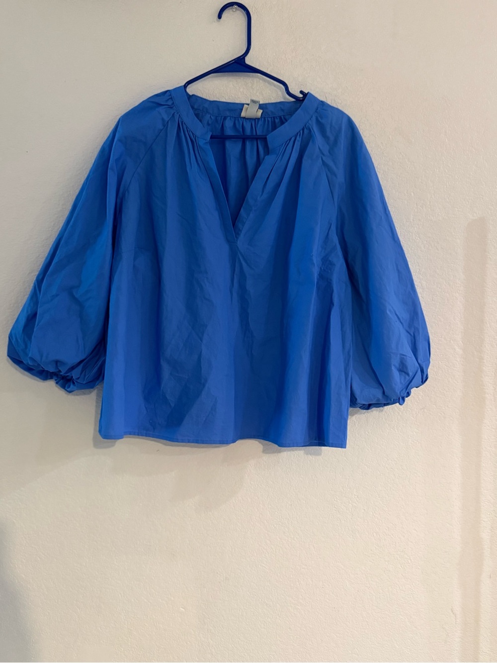a new day Cobalt Blue V-Neck Puff Sleeve Blouse